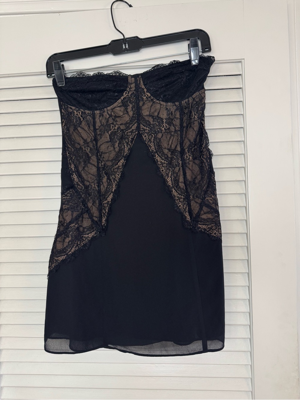 I.AM.GIA Black Strapless Lace Panel Mini Dress